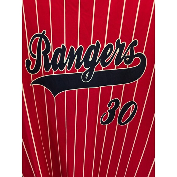 Vintage Texas Rangers Alleson Pinstripe Red Stitched Jersey XL 30 TBA - Picture 4 of 7